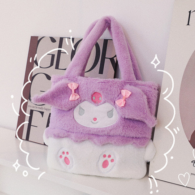 Túi Kuromi vuông xách tay lông mịn dễ thương nhỏ gọn _ TingTing
