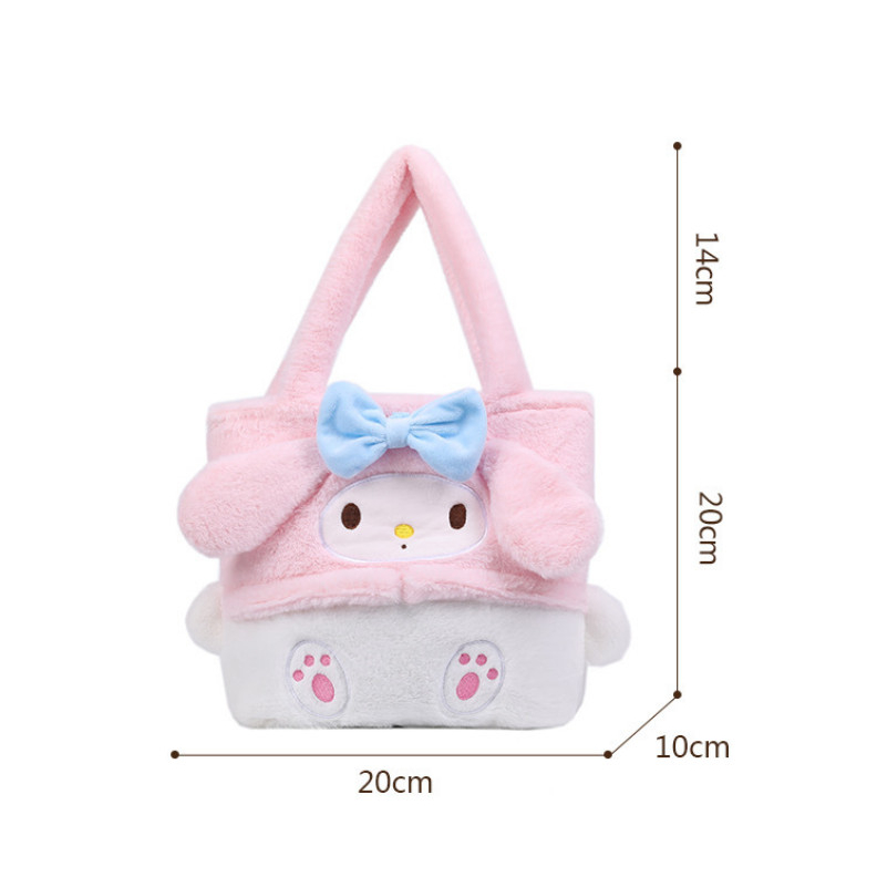 Túi Kuromi vuông xách tay lông mịn dễ thương nhỏ gọn _ TingTing