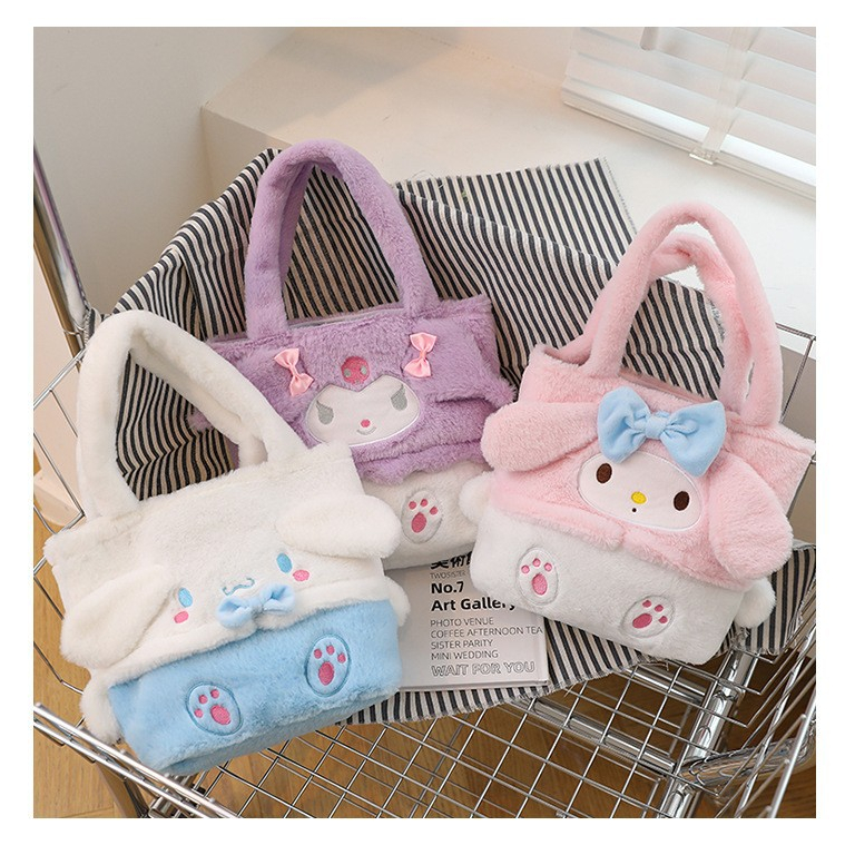 Túi Kuromi vuông xách tay lông mịn dễ thương nhỏ gọn _ TingTing