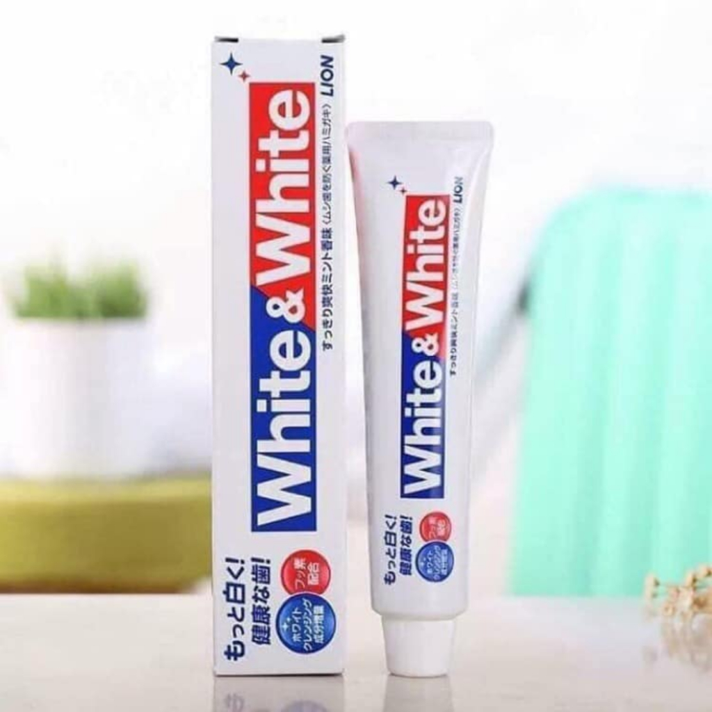 Kem đánh răng White & White Nhật Lion 150g trắng răng