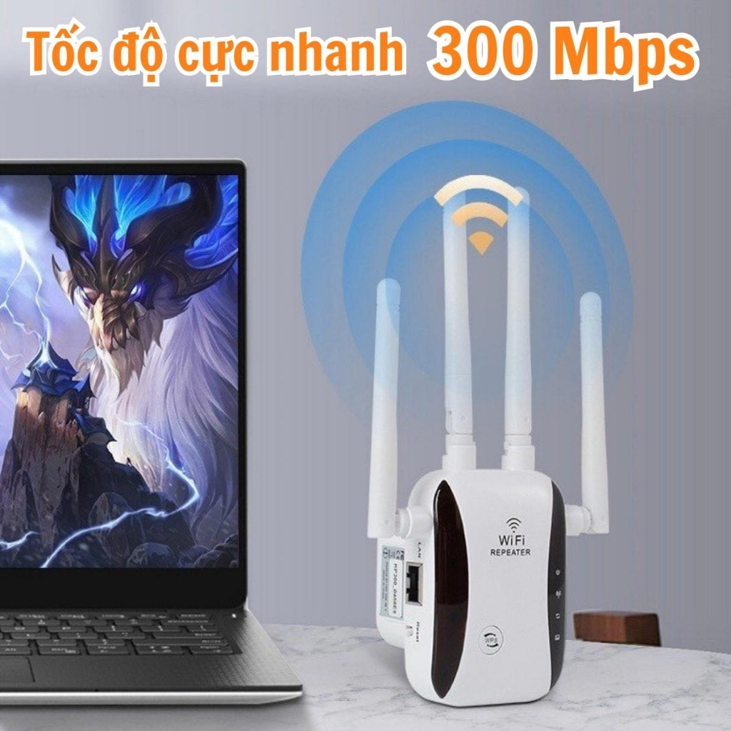 Cục phát wifi không dây 4 râu REPEATER cực mạnh bộ kích wifi, bộ thu phát hút mở rộng sóng wifi chính hãng - BH 1 năm | BigBuy360 - bigbuy360.vn