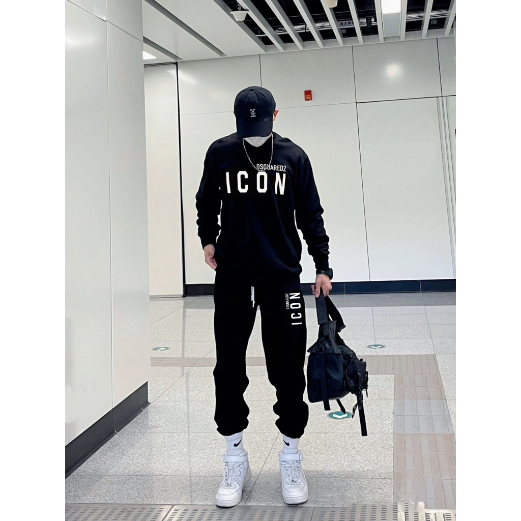 Bộ Thể Thao Cổ Tròn Dài Tay ICON Sành Điệu, Chất Liệu Nỉ Ngoại Mềm Mịn Thấm Hút Mồ Hôi Cực Tốt