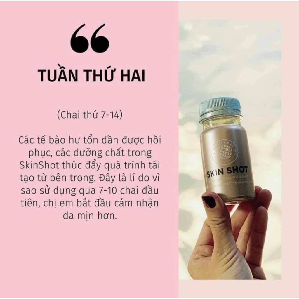 Nước uống collagen skin shot trắng da, giảm lão hoá, mờ thâm nám Skinshot Tây Ban Nha