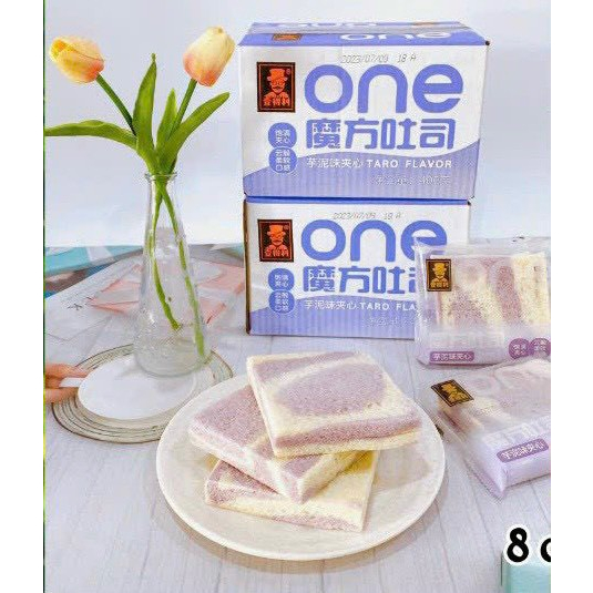 Bánh sandwich One các vị hộp 400g 8 bánh nhân kem, khoai môn, phô mai, socola