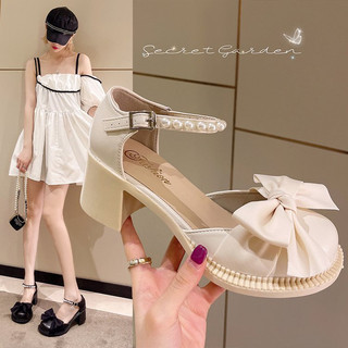 Giày búp bê LOLITA nữ quai ngọc mũi nơ cao 5cm dành cho nữ mã K84