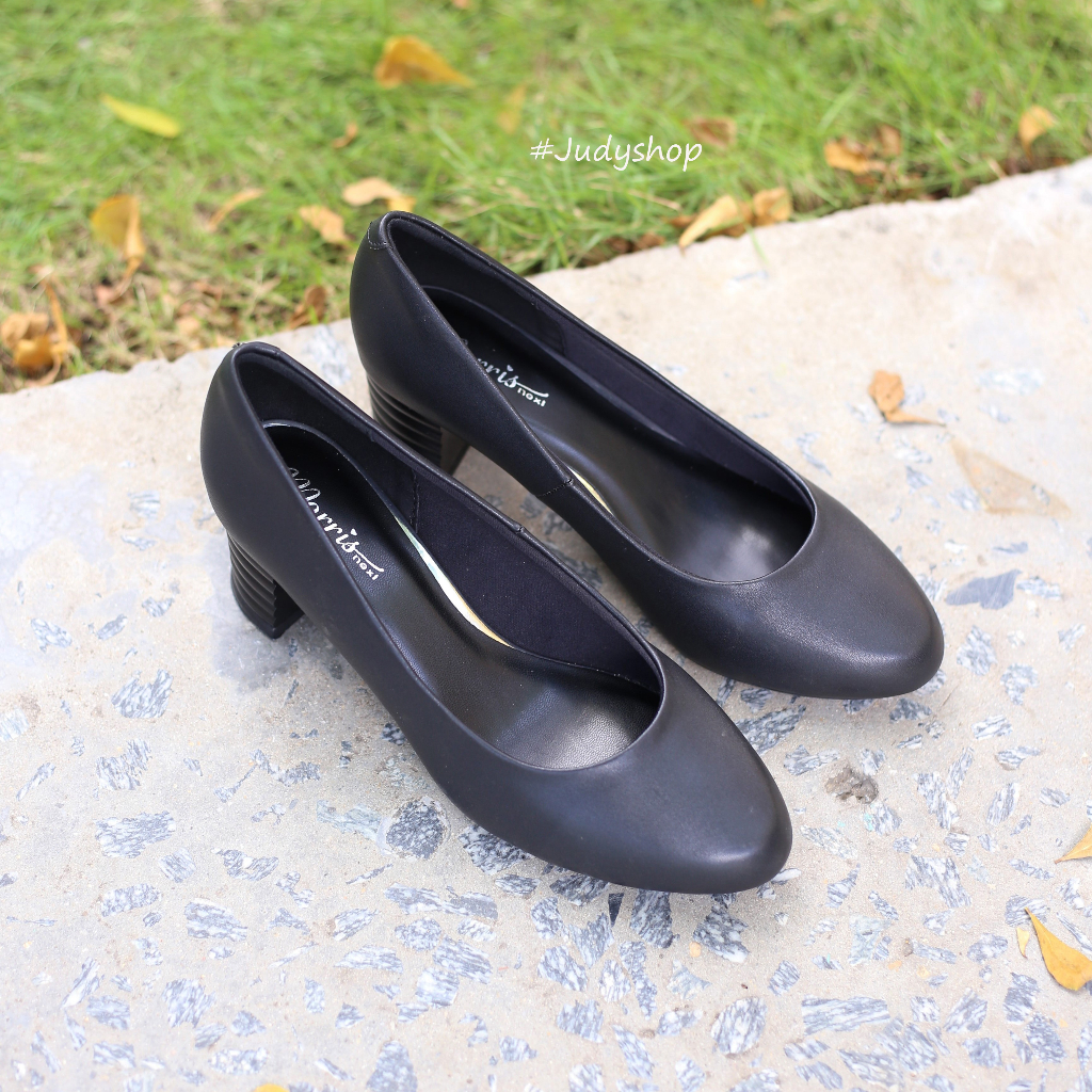 Giày công sở nữ - Giày gót vuông mũi tròn Moris 4 phân chất da lì