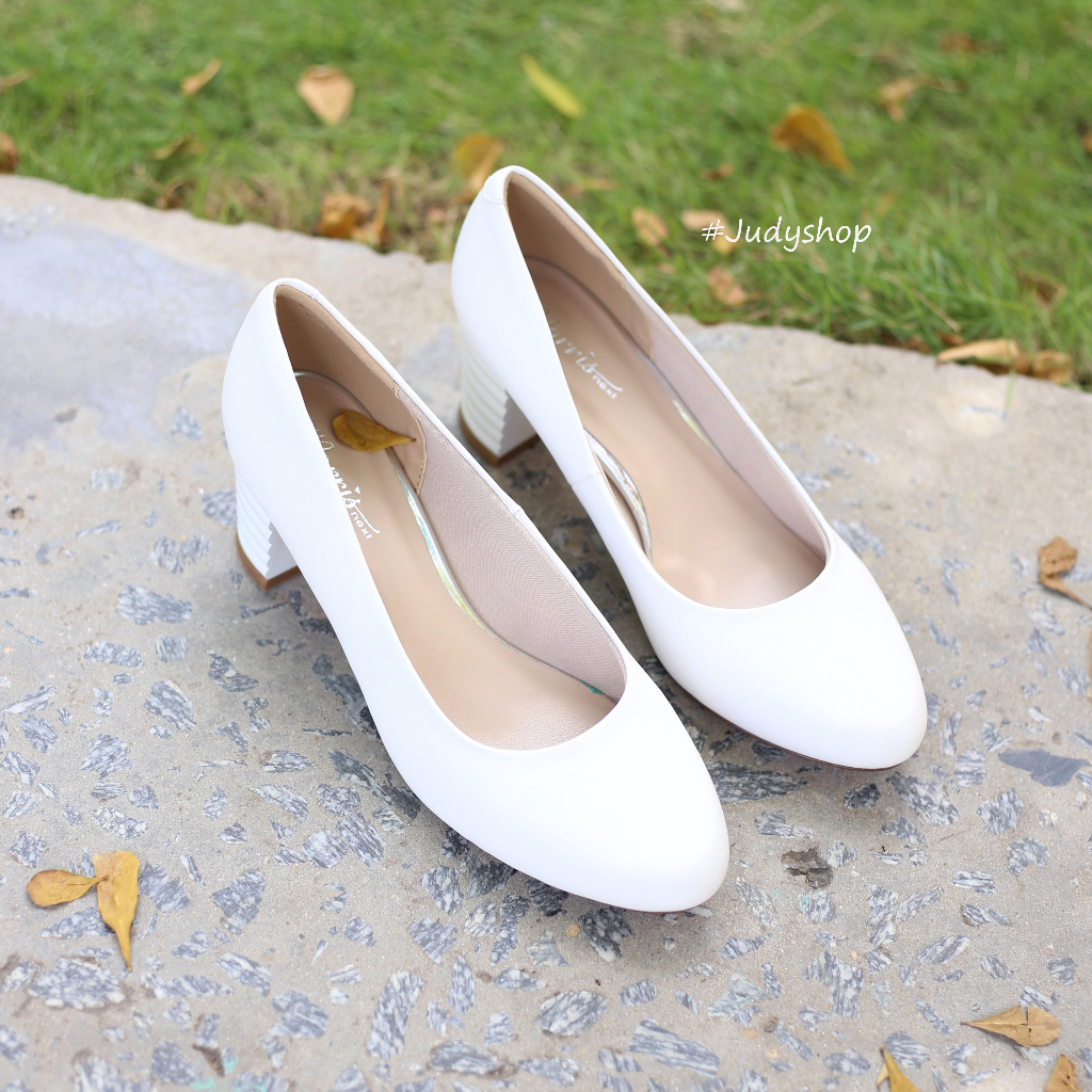 Giày công sở nữ - Giày gót vuông mũi tròn Moris 4 phân chất da lì