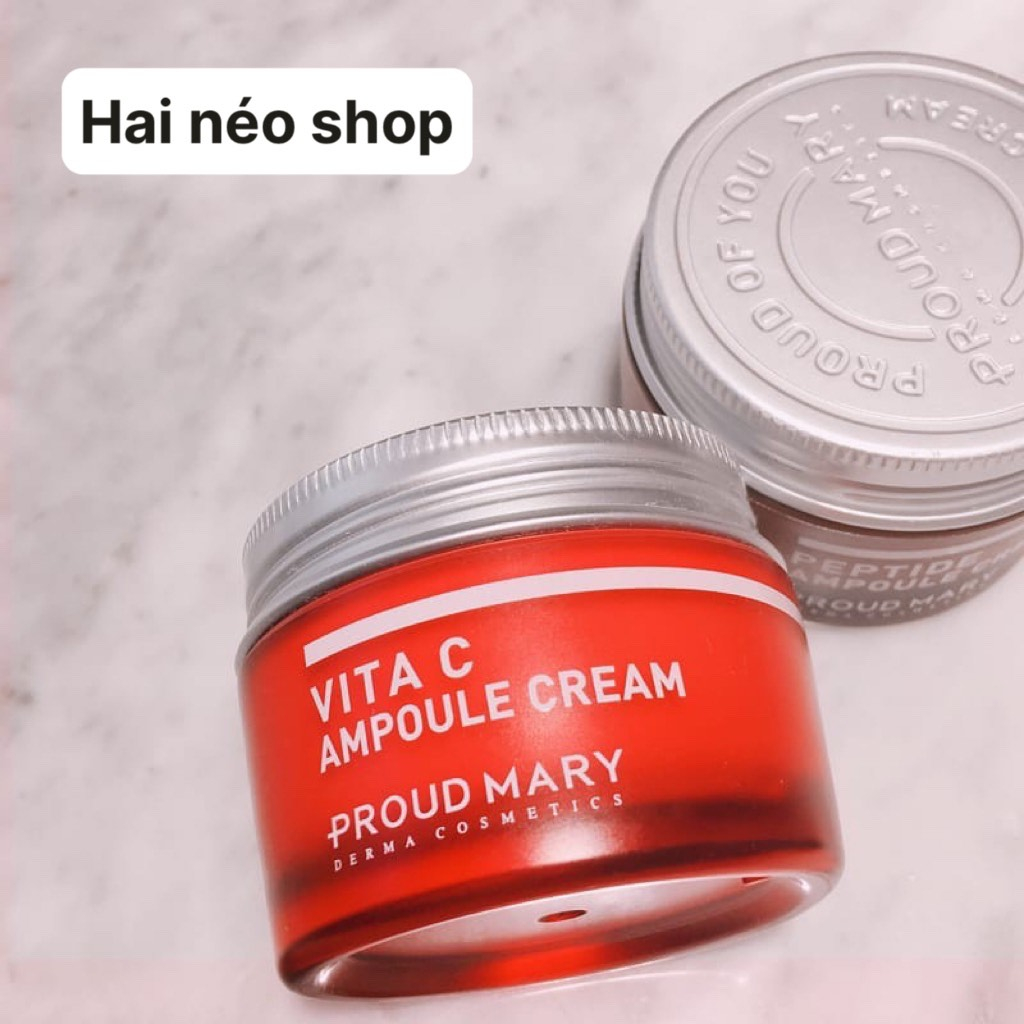 Tinh chất & Kem dưỡng trắng, mờ thâm sạm nám, chống Oxy hoá chứa Vitamin C, AHA, 3 Peptide Proud Mary