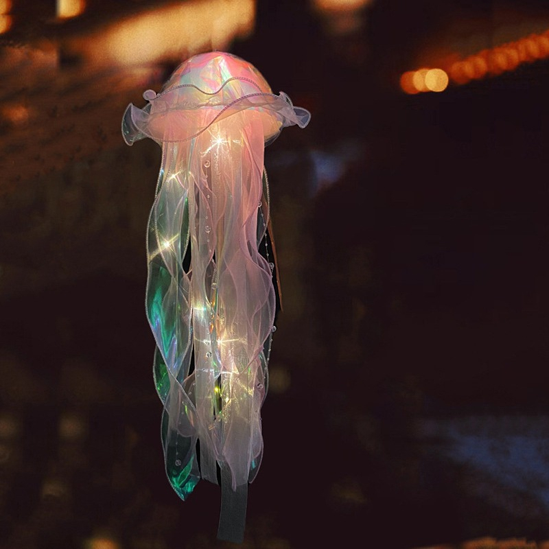 Đèn lồng trung thu sứa biển trong suốt có đèn LED nháy đẹp lung linh nhiều màu sắc