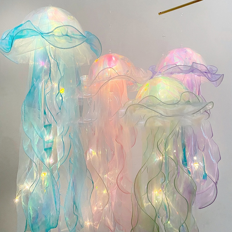 Đèn lồng trung thu sứa biển trong suốt có đèn LED nháy đẹp lung linh nhiều màu sắc