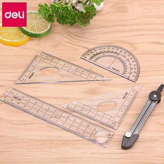 (HCM giá sỉ DELI 9609)Bộ thước kẻ -compas- eke DELi ( Set 6 món)