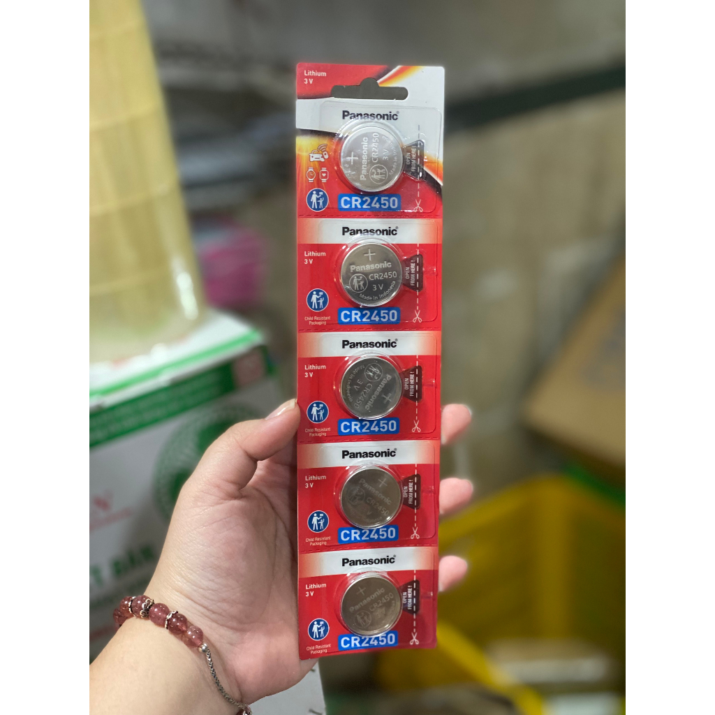 Vỉ 5 viên pin nút áo CR2450 Panasonic 3V - Hàng chính hãng