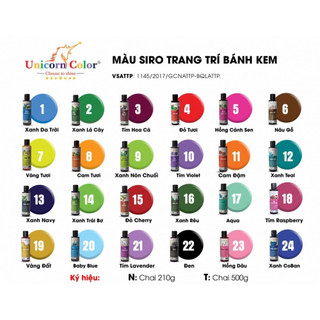 [Nhiều màu] Màu siro Unicorn 60g
