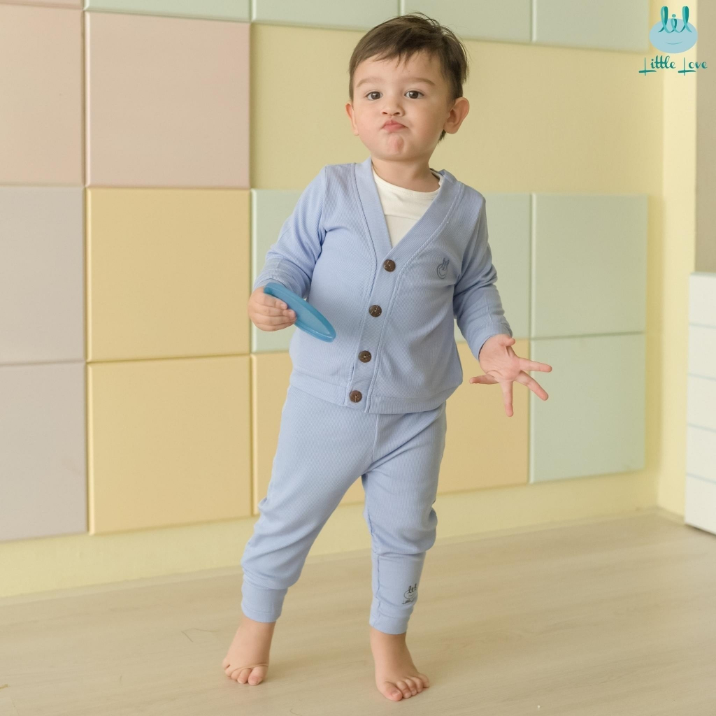 [Mã BMTTC60K giảm đến 60K đơn 50K] Bộ quần áo dài tay Cardigan dành cho bé LiL Little Love (LDT117)