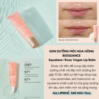 [Biossance] Sáp dưỡng môi hoa hồng Biossance Squalane+ Rose Vegan Lip Balm