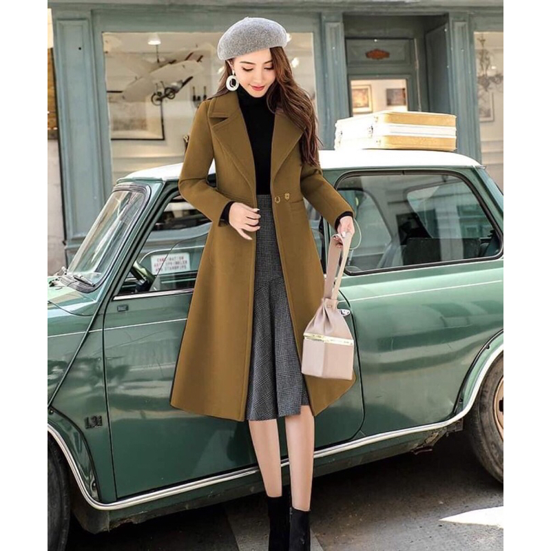 Áo khoác dạ măng tô Nữ dáng dài cao cấp