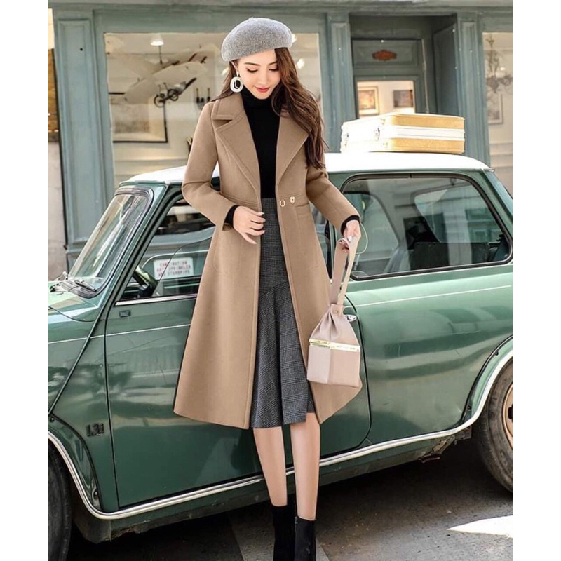 Áo khoác dạ măng tô Nữ dáng dài cao cấp