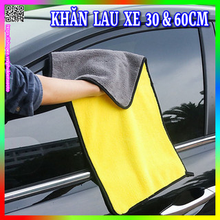 Khăn Lau Xe Ô Tô 2 Lớp Chuyên Dụng Sợi MicroFiber Siêu Sạch Siêu Thấm Hút