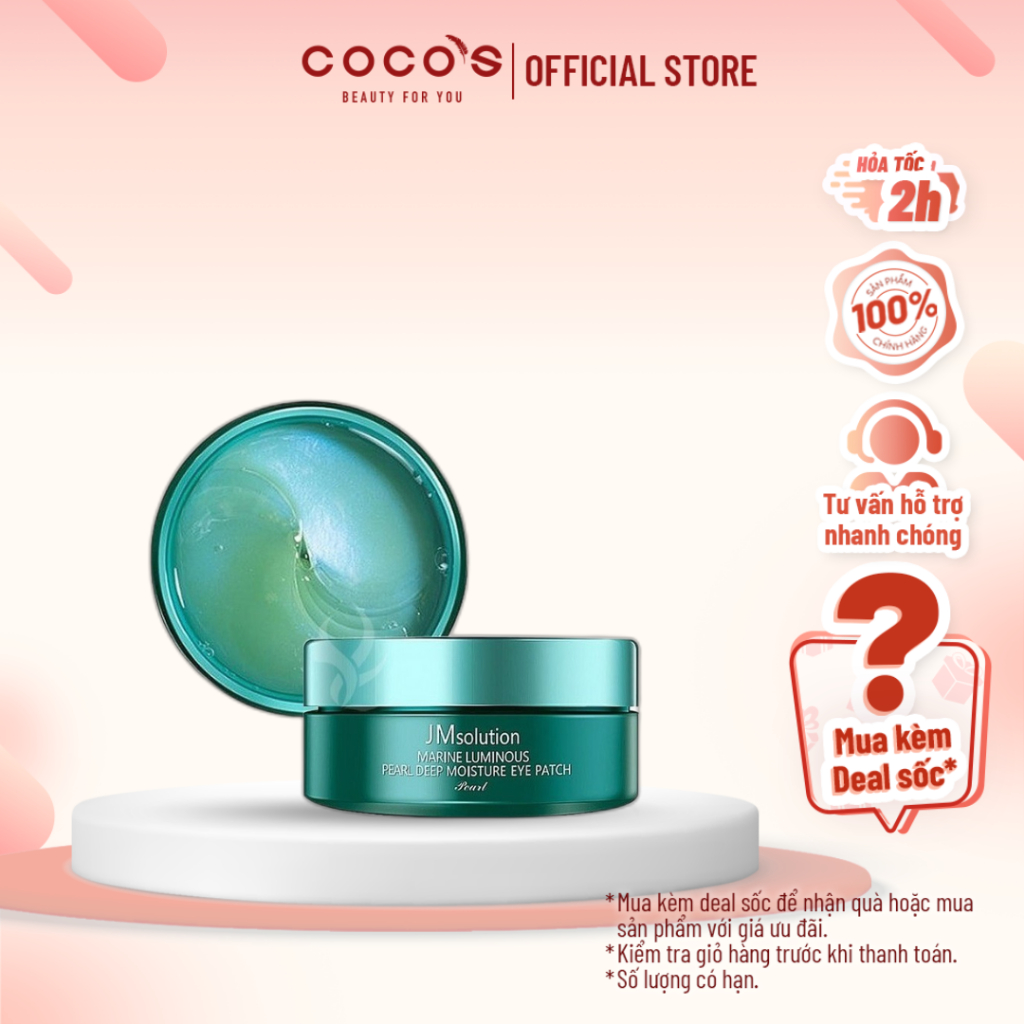 Mặt Nạ Mắt JM solution Marine Luminous Pearl Deep Moisture Eye Patch 90g - Hộp Xanh (Ngọc Trai)