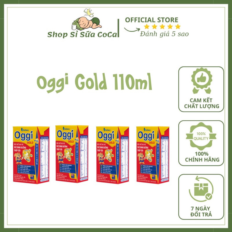 Sữa Bột Pha Sẵn Oggi Suy Dinh Dưỡng Gold 110ml 180ml - 1 lốc 4 hộp