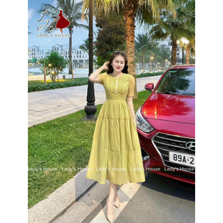 Váy tơ cúc bọc may ly ngực