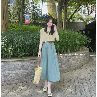 Váy bò nữ body ba lỗ xinh kèm ảnh thật