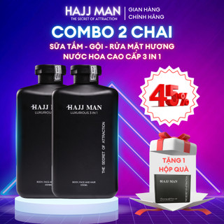 Combo sữa tắm gội nam HAJJ MAN Luxurious 3 in1 350ml hương nước hoa cao cấp