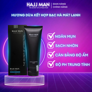Sữa rửa mặt nam HAJJ MAN Young Coconut 100ml hương dừa thơm mát giúp làm sạch mọi bụi bẩn 100ml - Hàng Chính Hãng