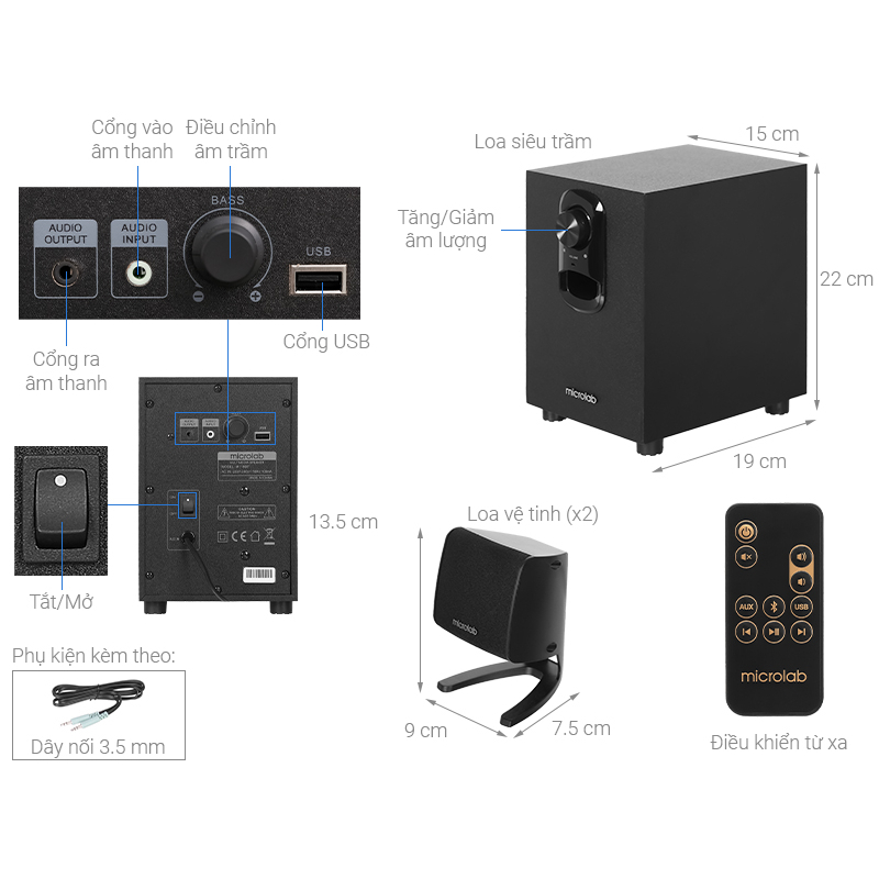 Loa vi tính Bluetooth Microlab M118BT