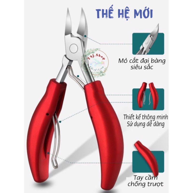 Kìm cắt móng chân, móng tay, lấy khoé bằng thép không gỉ siêu sắc, siêu bền