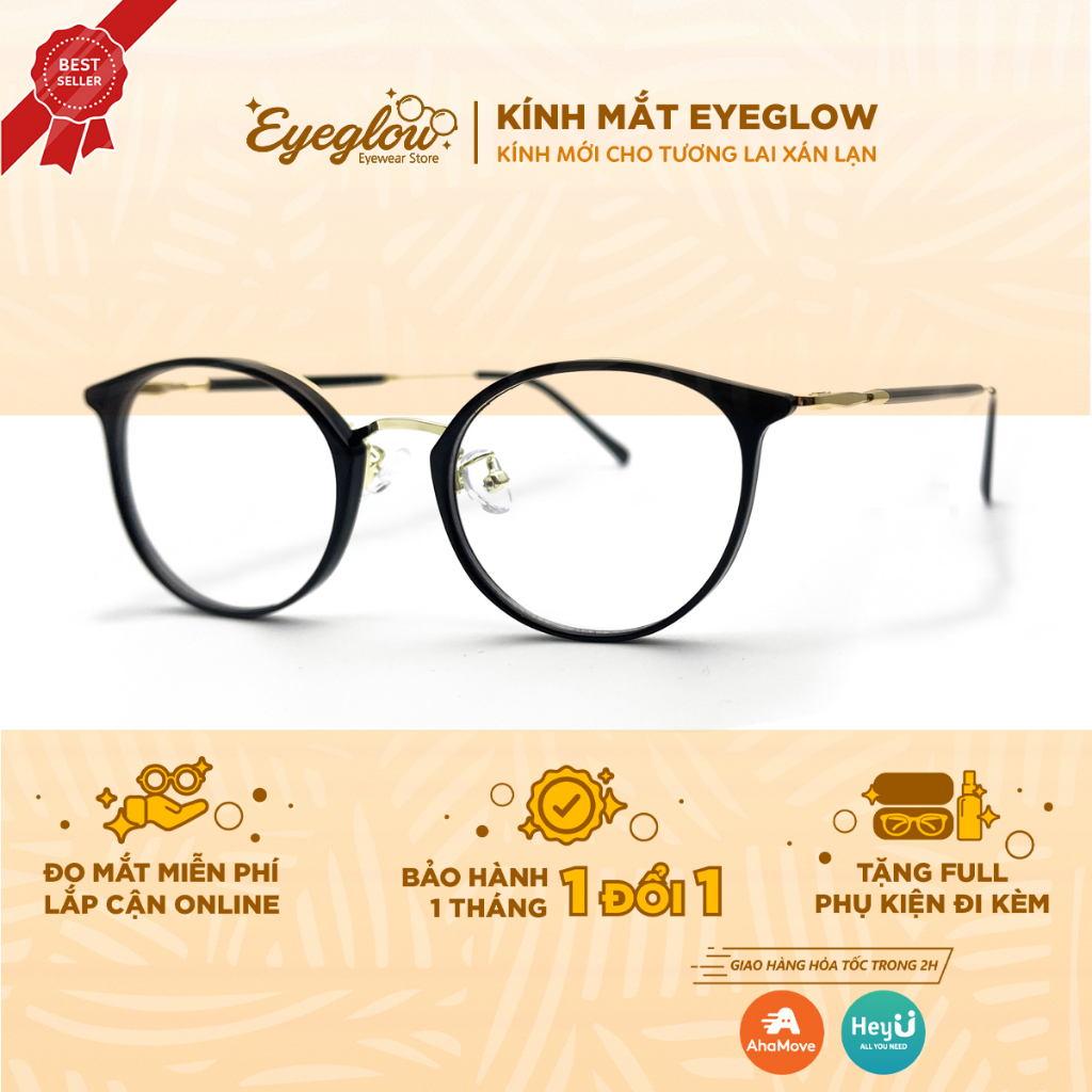 Gọng kính cận loạn cao cấp Eyeglow new collection nhẹ dễ đeo phù hợp nhiều gương mặt EG22642