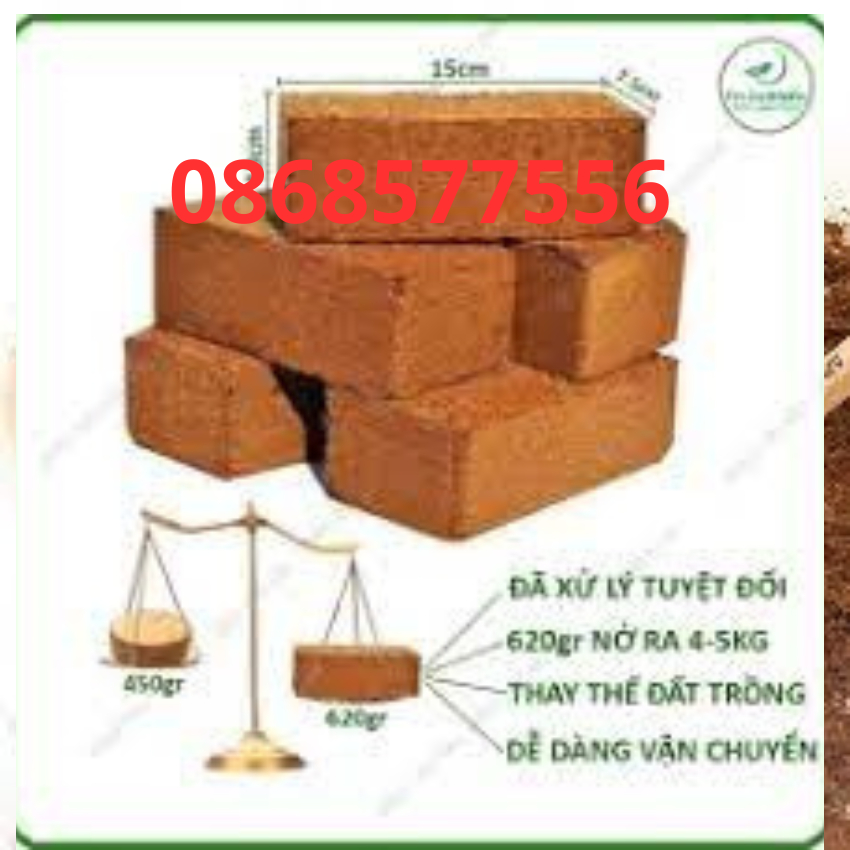 Đất nén dạng viên xơ dừa  hữu cơ vi sinh dinh dưỡng DÙNG TRỒNG RAU TRỒNG HOA