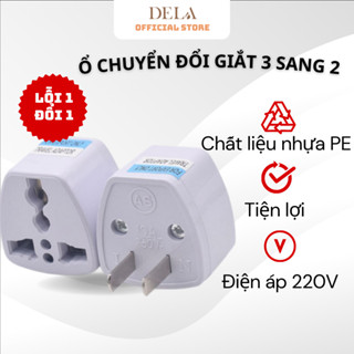 Ổ Chuyển Đổi Phích Cắm Từ 3 Chân Sang 2 Chân Nguồn 220V Màu Trắng PCD01