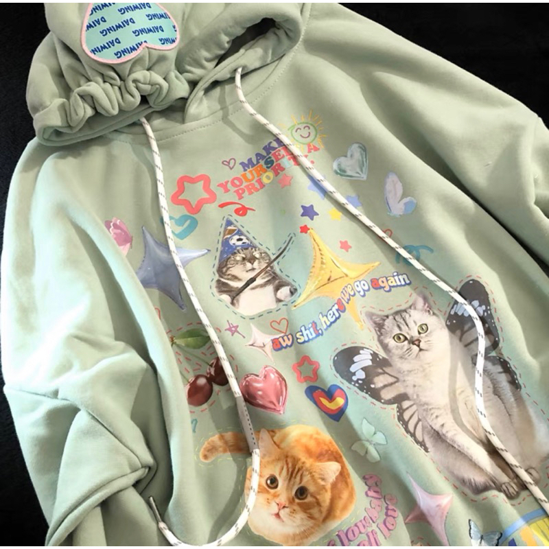 Áo Hoodie Nỉ Bông Y2K Daiwing Màu Sắc