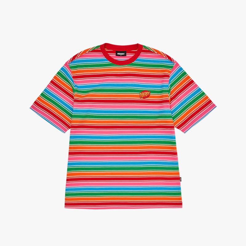 CHÍNH HÃNG - ÁO THUN NERDY STRIPE T-SHIRT - ÁO THUN CỔ TRÒN SỌC NGANG TAY LỠ FORM ÁO TO