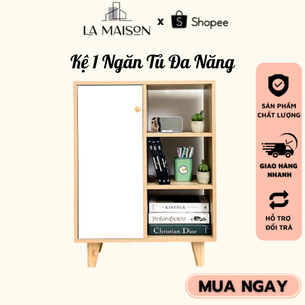 Tủ Để Đồ Bằng Gỗ Đa Năng Kệ Sách Gỗ Decor Tapi Phong Cách Nordic Bắc Âu