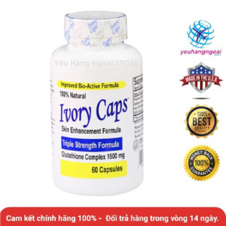  Viên uống trắng da Ivory Caps 60 viên của Mỹ. 