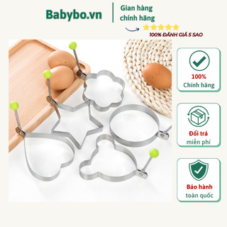 Set 4 khuôn rán trứng, ốp trứng hình dáng cute có núm cầm