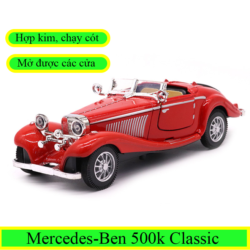 Xe ô tô mui trần MERCEDES - BEN 500K CLASSIC KAVY phong cách cổ điển chất liệu hợp kim, chạy cót