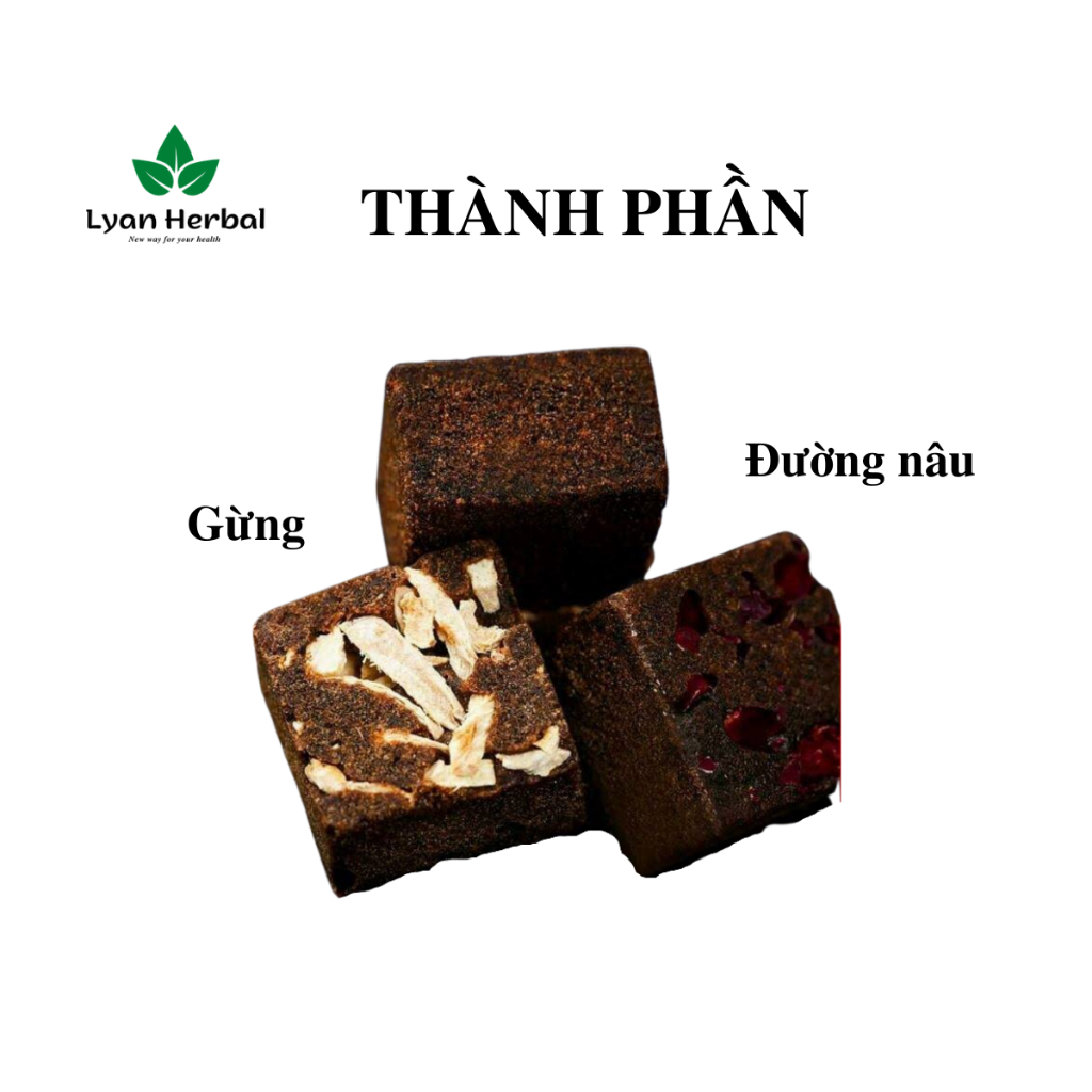 Trà gừng đường nâu trà thảo mộc ấm cơ thể giảm đau bụng kinh an thần ngủ ngon tốt cho sức khoẻ
