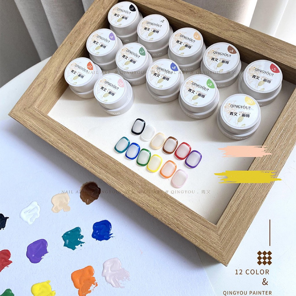 Set gel vẽ QingYou 12 màu vẽ nail