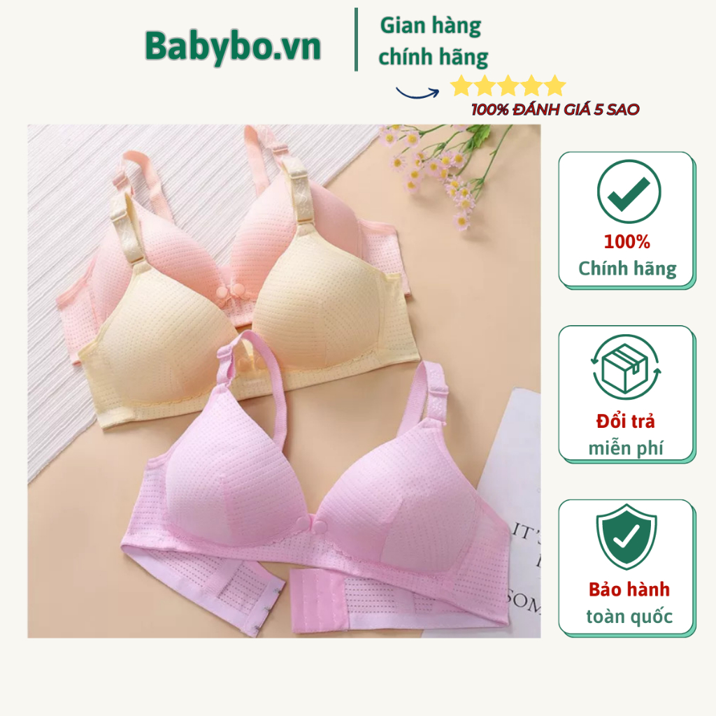 Áo ngực cho con bú chấm bi mở cúc tiện lợi hàng Thái Lan size 38-42