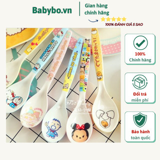 Thìa ăn dặm, muỗng ăn dặm nhựa cán dài sâu lòng hình thú cho bé