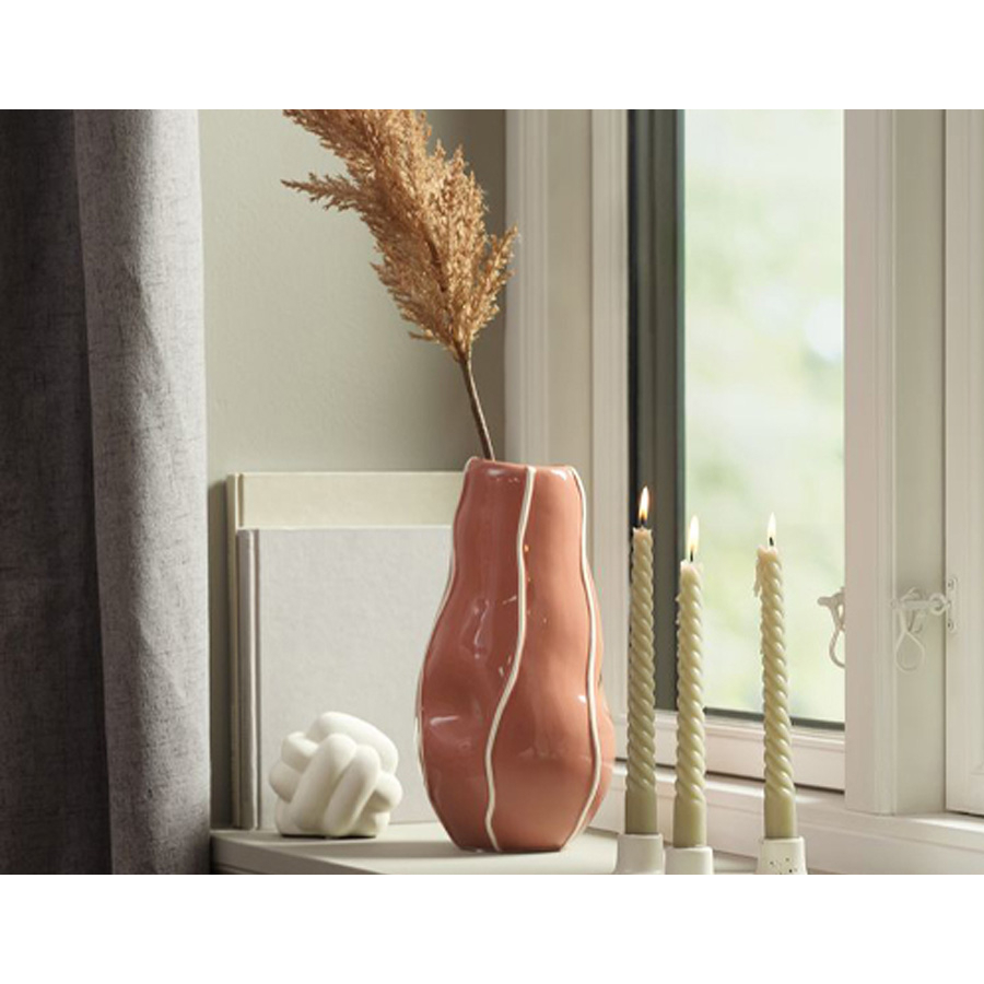 Lọ hoa | JYSK Ulf | gốm dolomite | hồng | DK15xC30cm