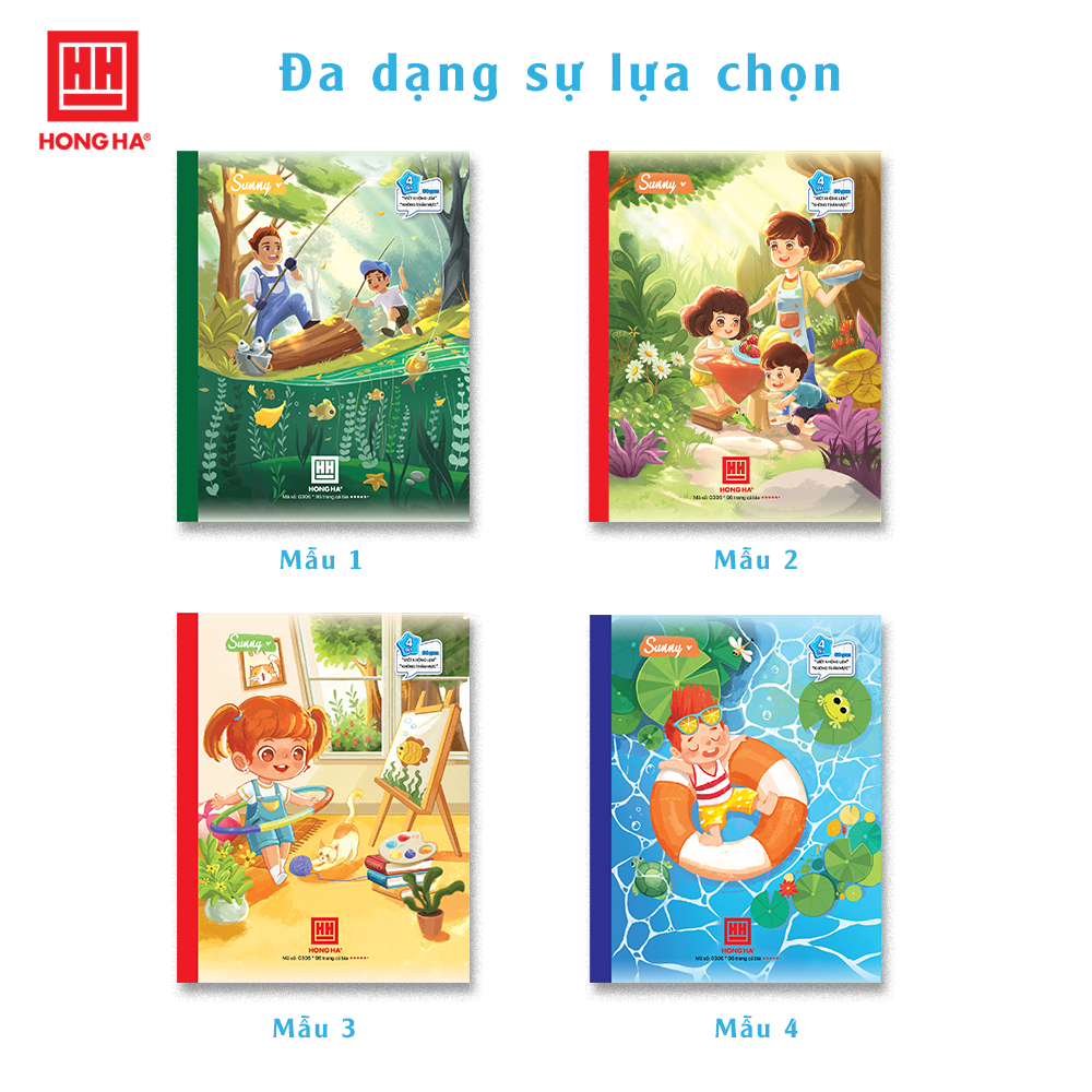 Vở Hồng Hà 4 ô ly 96 trang dày 80gsm - Tập Hồng Hà 96 trang 4 ô ly vuông định lượng 80gsm