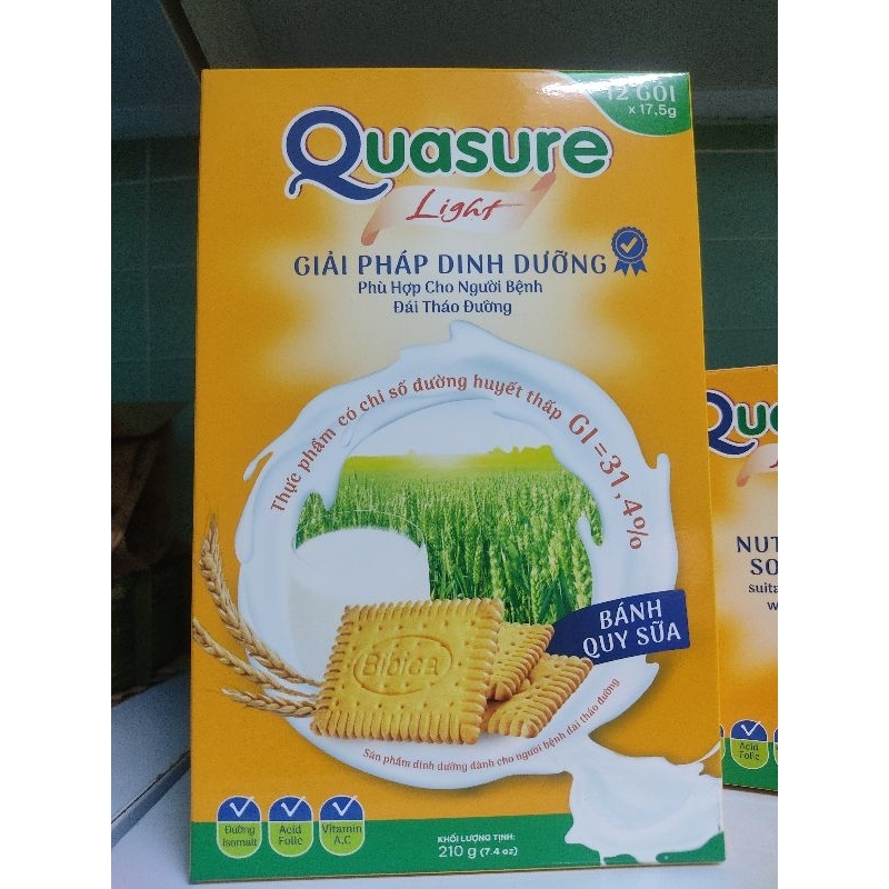 Bánh Quy Quasure Light hộp 210g dinh dưỡng dành cho người tiểu đường