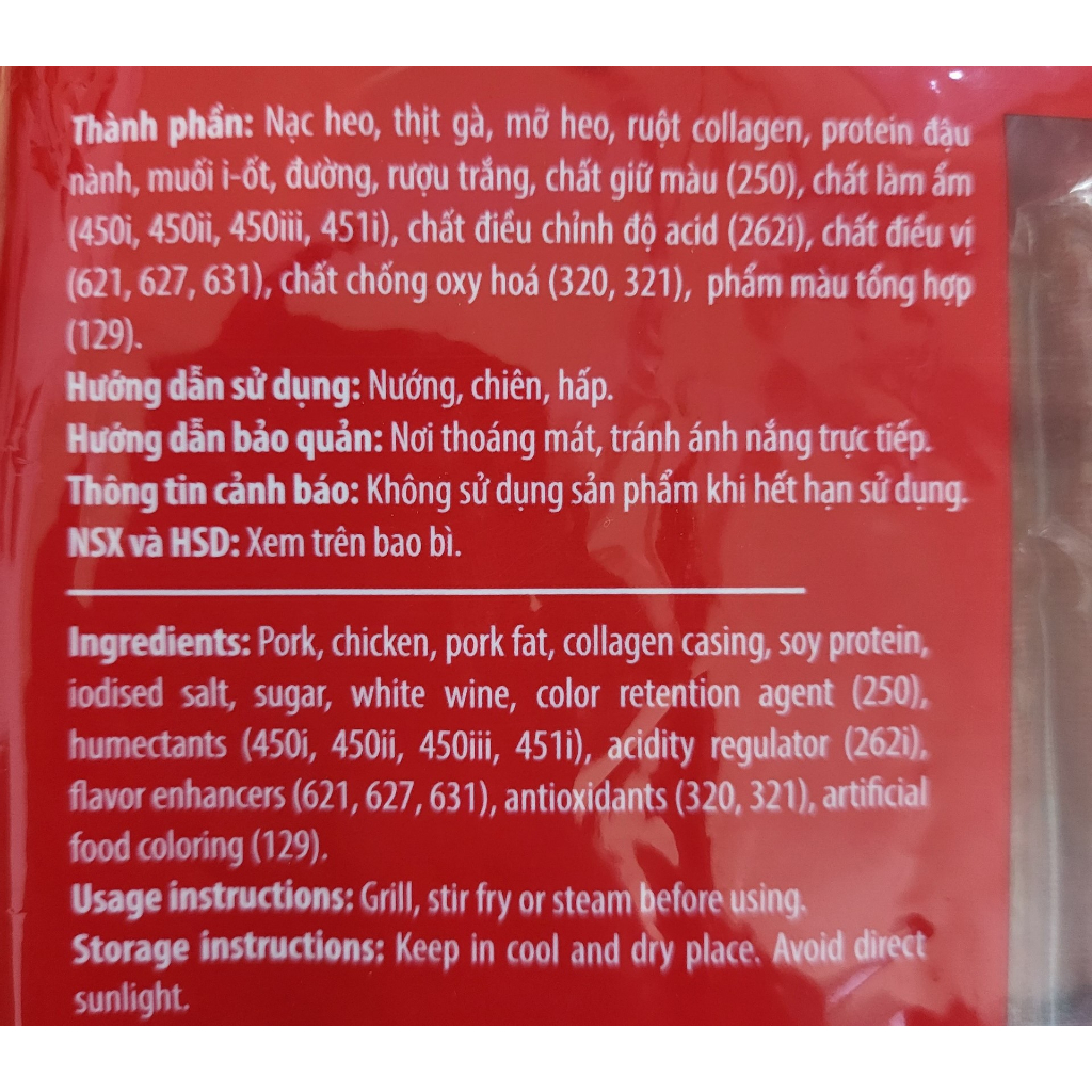 HSD 17/6/2024 - VISSAN 3BM  LẠP XƯỞNG 3 BÔNG MAI Sausage