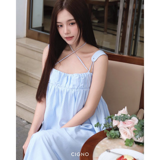 Cigno-đầm hai dây cách điệu Muriel long Dress