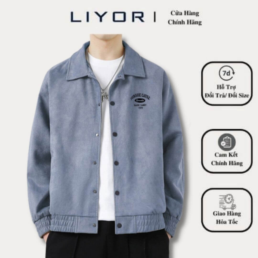Áo Khoác Nam Da Lộn LIYOR Áo Khoác Unisex form suông siêu dễ phối đồ da lộn lót dù mặc thoáng mát AK25