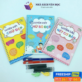 Sách - Bộ 3 Quyển Luyện Viết Thần Kỳ Tự Xóa - Tập Viếp Thần Kỳ Tự Xóa - Luyện Chữ Đẹp (Tập Tô Tự Xoá)